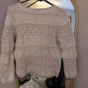 SALE - Pastel, Sequined Wool Blend Sweater By Valerie Stevens